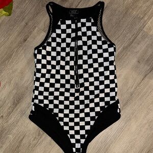 Monochrome Checkered Women's One Piece Swimsuit